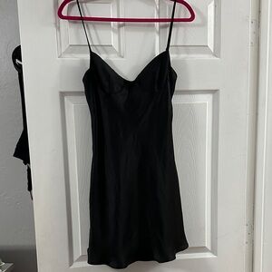 Zara Black Satin Dress